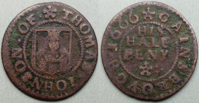 Gainsborough, Thomas Johnson 1666 halfpenny N----
